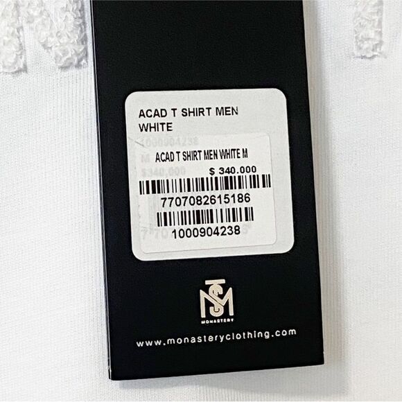 Monastery Couture White Logo T-Shirt Mens Size Medium - Picture 4 of 10